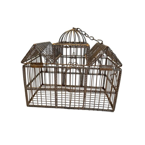 Vintage Victorian Style Metal Bird Cage 8.5x9.5x5 - Picture 5 of 9